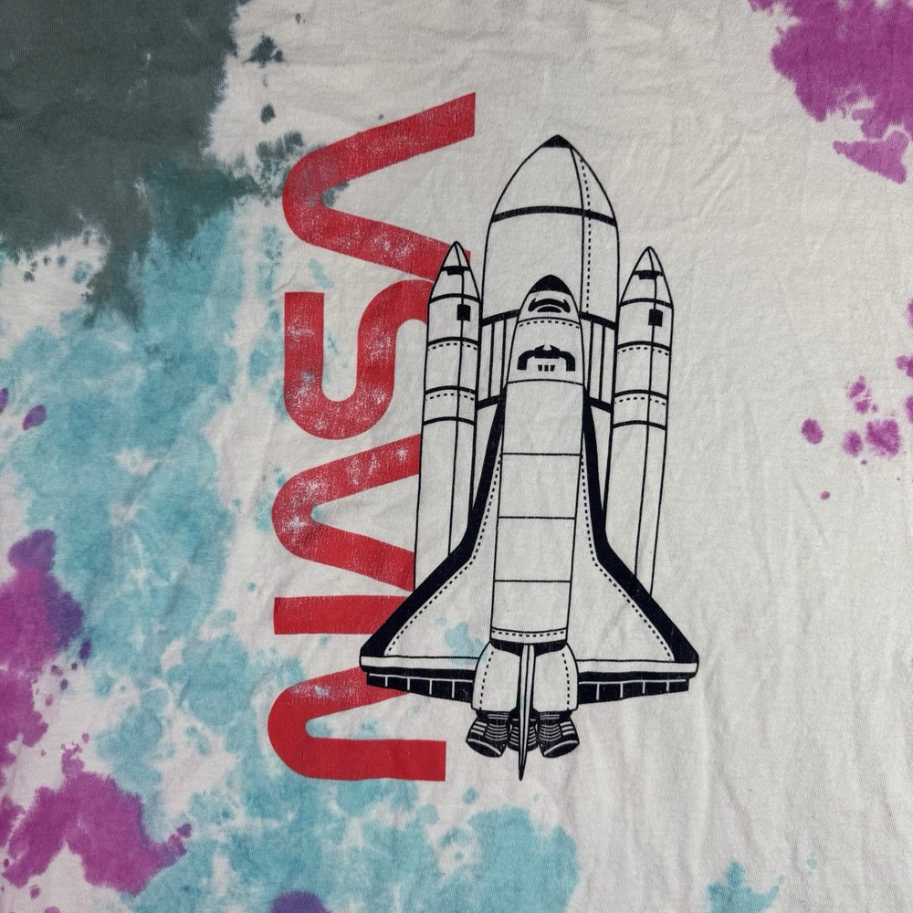 NASA Space Shuttle Tie Dye Long Sleeve Shirt M/L Retro Graphic Tee - Picture 2 of 6